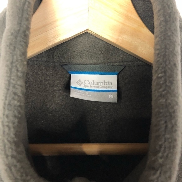 Columbia Gray & Tan Full Zip Fleece Vest M - Picture 5 of 7